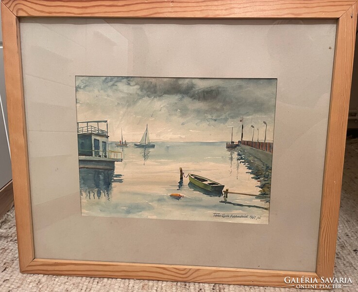 Watercolor portrait, Balatonalmádi (Gyula Takács, July 1967)