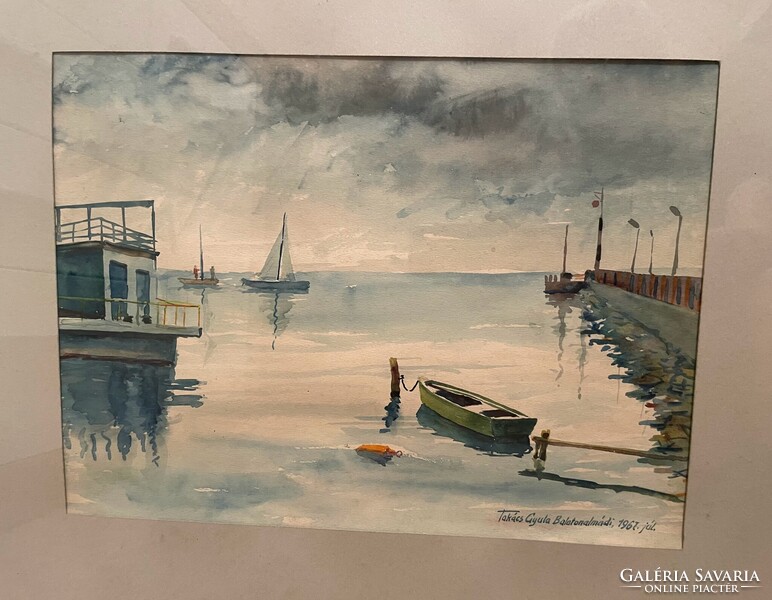 Watercolor portrait, Balatonalmádi (Gyula Takács, July 1967)