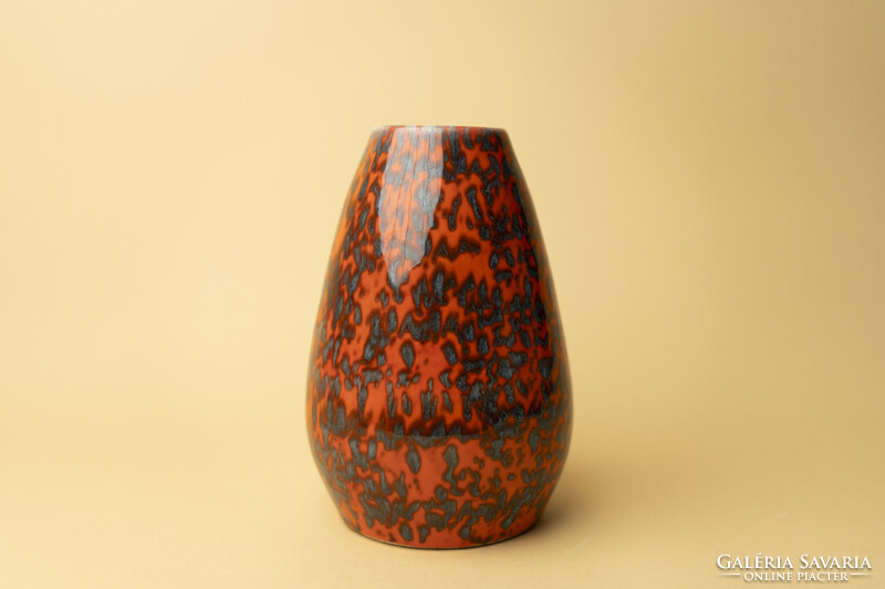 Retró Kerámia Váza / Régi / Mid Century / Fat Lava Orange