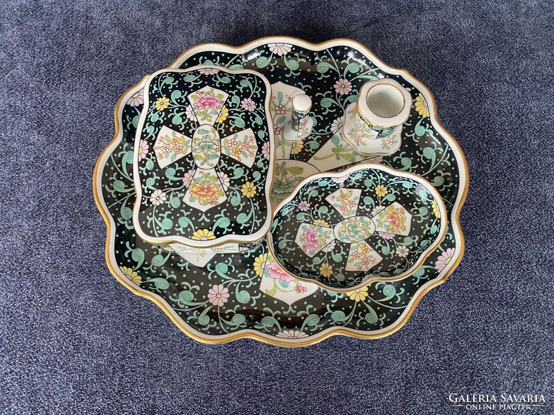 Herendi porcelán Siang Noir (SN) cigaretta szett