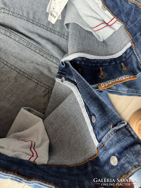 DSQUARED2 sötétkék  koptatott férfi farmernadrág 52