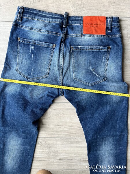 DSQUARED2 sötétkék  koptatott férfi farmernadrág 52