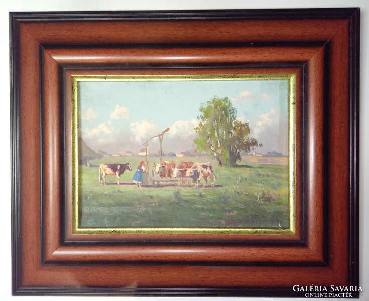 Hárencz János (1899-1969) - Itatás- tájkép - festmény