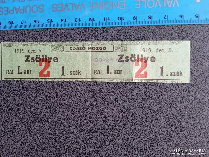 ZA643.38  Mozijegy  Corso Mozgó  1919  Zsöllye -  Cinema Mozi  Film