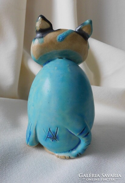 Vertel Andrea kisplasztika - kék macska/cica