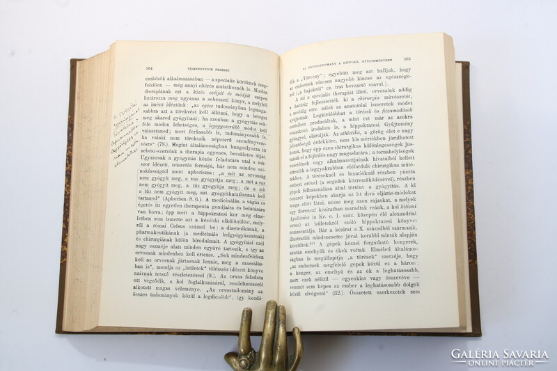 1910 Dedikált Hornyánszky Gyula  - Hippokrates A görög felvilágosodás tudománya Szép példány !!