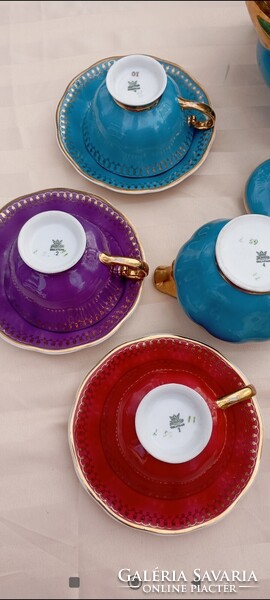 Retro színes,lengyel  Jarolina  6személyes teáskészlet  1960