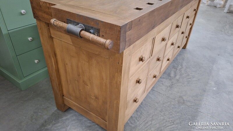 Keményfa masszív komód gyalupad új sokfiókos komód