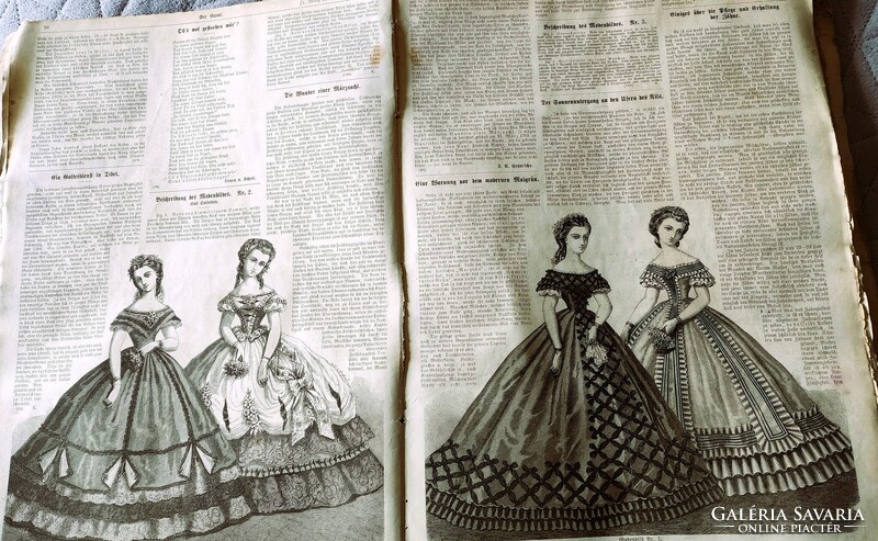 1863 NÉMET BAZÁR MINT A NŐK MUNKAKŐRE MAGAZIN 218 OLDAL KÉZIMUNKA DIVAT RENGETEG ÉRTÉKES ACÉLMETSZET