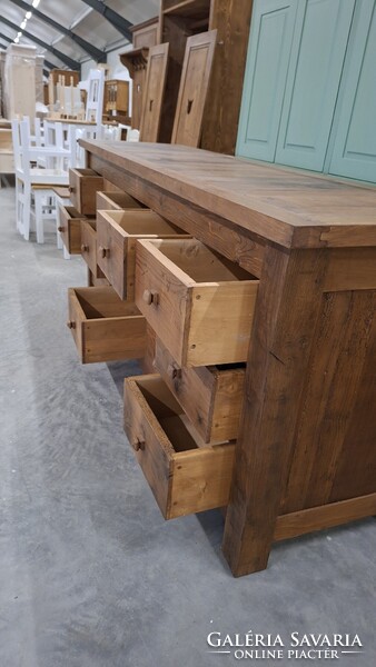 Komód sokfiókos komód sublót gyalupad retro bontott tölgy
