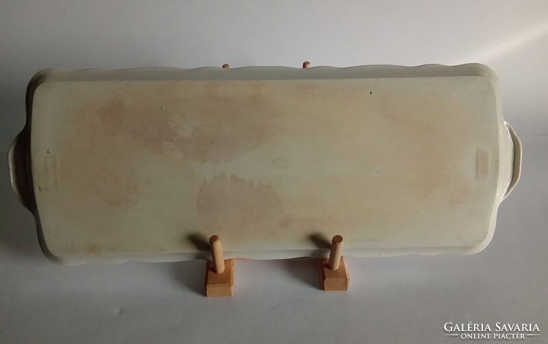 Apró virág mintás Zsolnay porcelán süteményes szendvicses tál tálca 42 x 16 cm