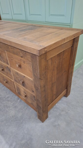 Komód sokfiókos komód sublót gyalupad retro bontott tölgy