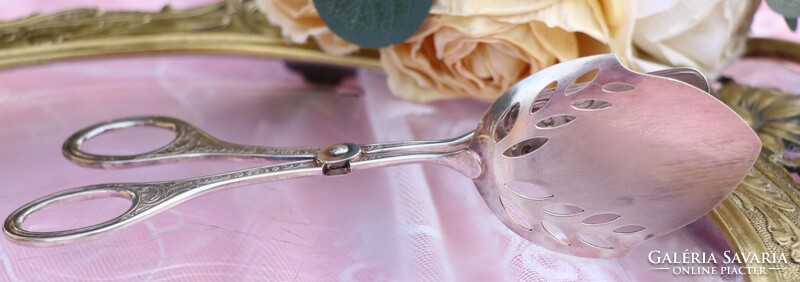 Vintage Grasoli ezüstözött süteményfogó / tortacsipesz