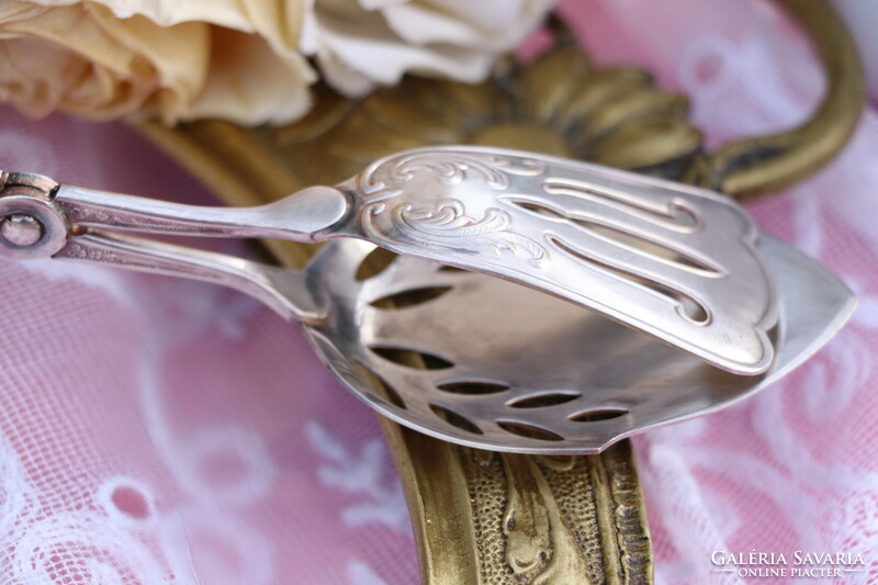 Vintage Grasoli ezüstözött süteményfogó / tortacsipesz