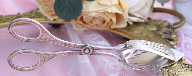 Vintage Grasoli ezüstözött süteményfogó / tortacsipesz