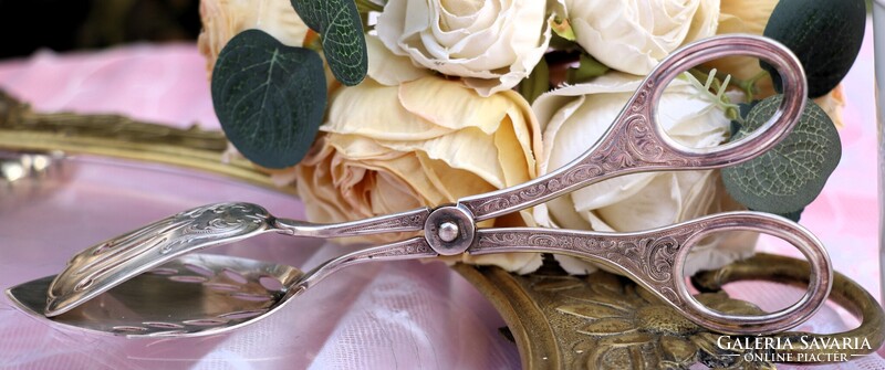 Vintage Grasoli ezüstözött süteményfogó / tortacsipesz