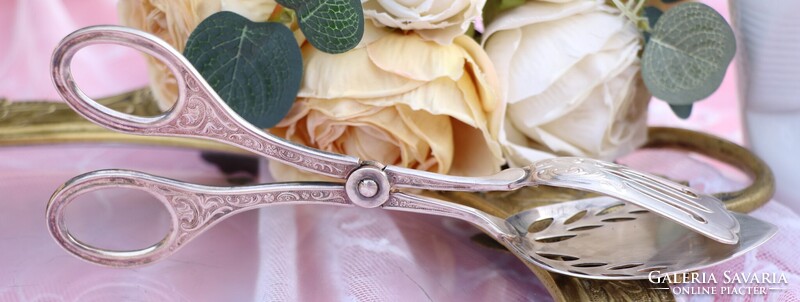 Vintage Grasoli ezüstözött süteményfogó / tortacsipesz