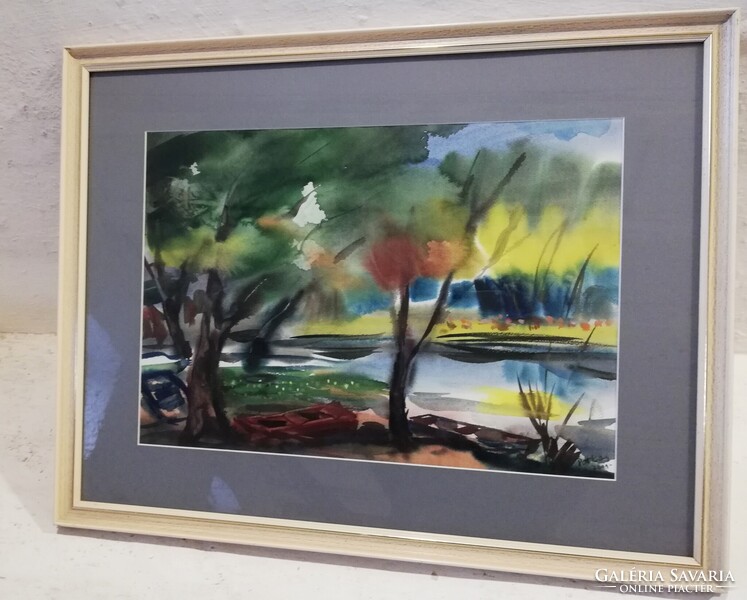 PETKES JÓZSEF (1928-2016) - LADIKOK I-II-III. (akvarell)