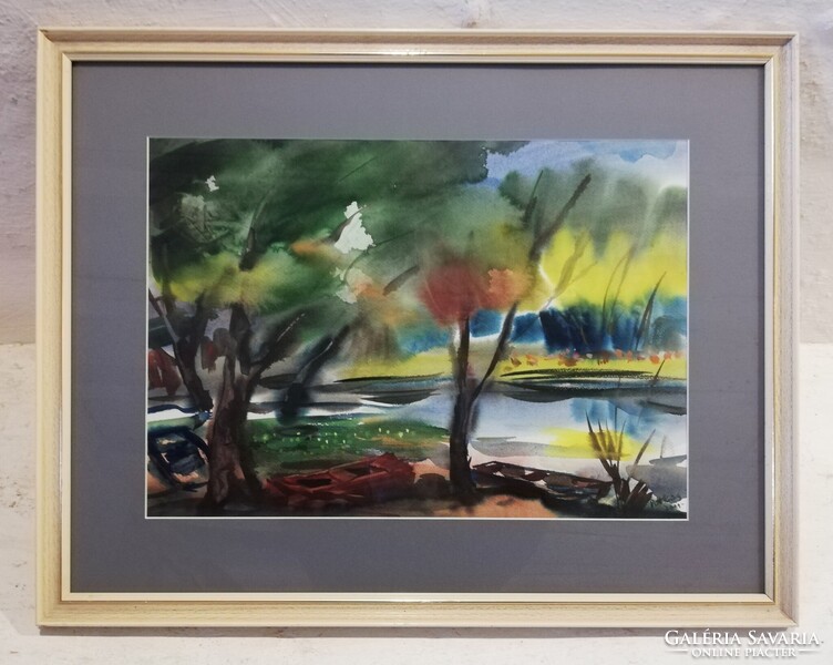 PETKES JÓZSEF (1928-2016) - LADIKOK I-II-III. (akvarell)