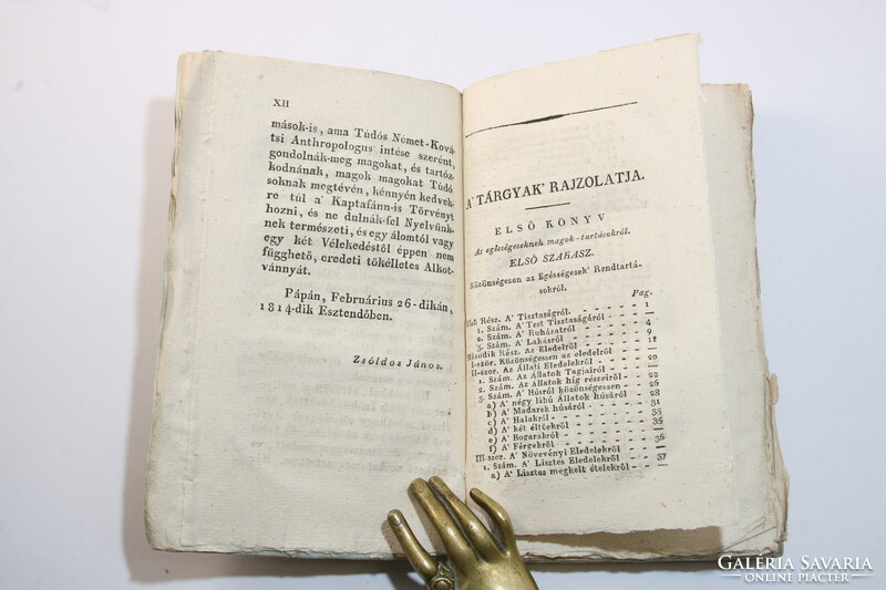 1818 - Zsoldos János - Diaetetika Ritka orvosi szakkönyv Szép körülvágatlan példány!!
