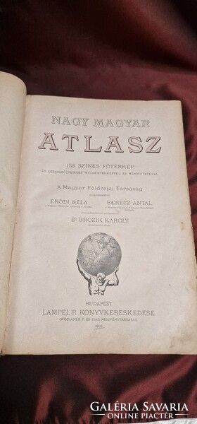 Nagy Magyar Atlasz (1906) – Ritka, 120 éves történelmi atlasz