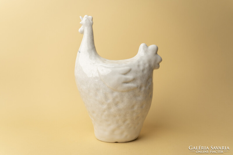 Athezza Francia Tyúk Szobor /  Csirke Figura / Repedezett máz