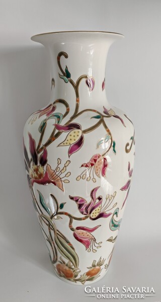 Zsolnay Orchidea / Orchideás nagy váza (42 cm), makulátlan, új állapot!