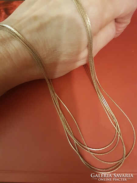 ART DECO- ARANYOZOTT ---5---SZÁLAS-jelzett ag, 925-  ezüst -elegáns olasz-- ITALY-- nyaklánc eladó -