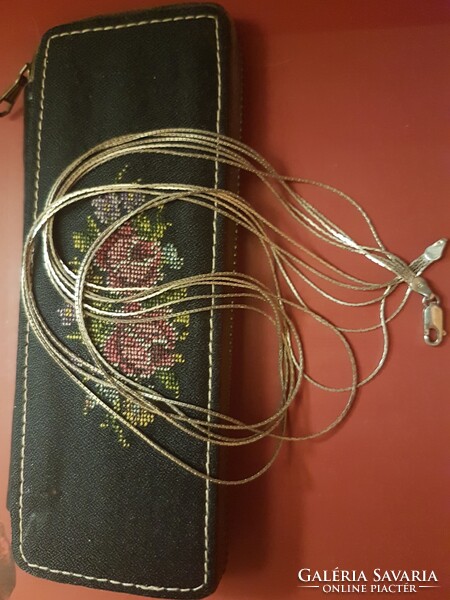 ART DECO- ARANYOZOTT ---5---SZÁLAS-jelzett ag, 925-  ezüst -elegáns olasz-- ITALY-- nyaklánc eladó -