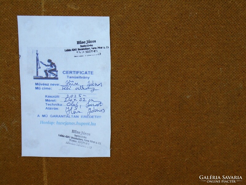 Téli alkony * Nívós olajfestmény * Hüse J. * Jegyzett *