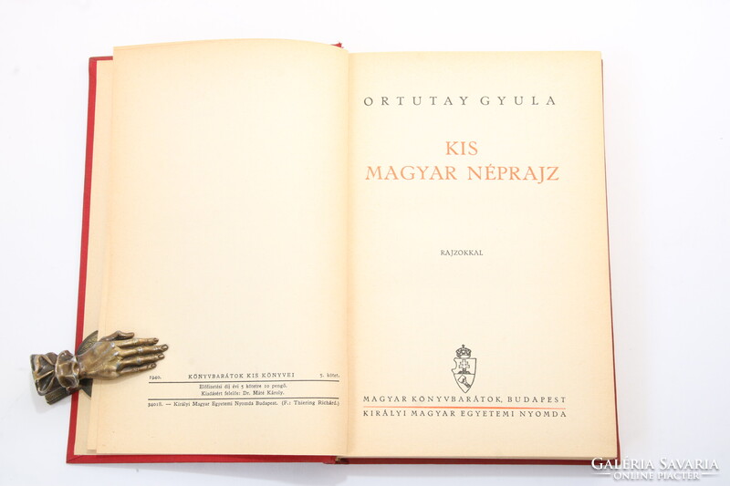 Dedikált - Ortutay Gyula - Kis magyar néprajz Első kiadás Szép példány!