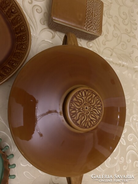 Tulipános Gránit (Kispesti Porcelángyár ) étkészlet, népi motivumos