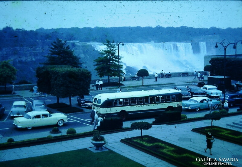 Régi diakép - Canadian Coach Lines és Oldtimerek a Niagara vizesésnél  B15/5/11