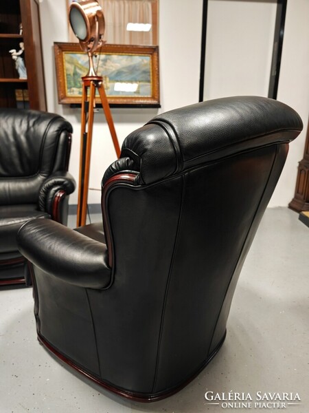 Klasszikus angol bőr ülőgarnitúra kanapé + 2 db. fotel gyönyörű , újszerű szép állapotban