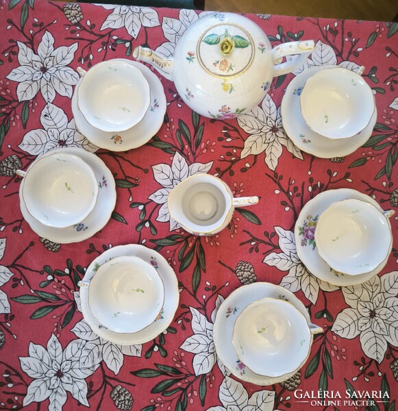 Herendi porcelán teàs készlet virág mintàs..HBC  Bouquet de Kornélia mintàs