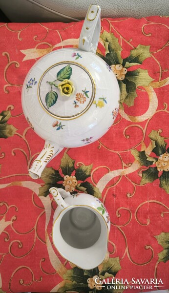 Herendi porcelán teàs készlet virág mintàs..HBC  Bouquet de Kornélia mintàs
