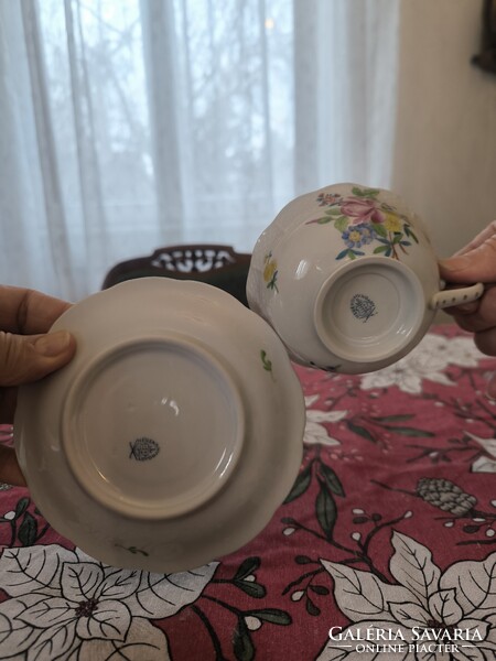 Herendi porcelán teàs készlet virág mintàs..HBC  Bouquet de Kornélia mintàs