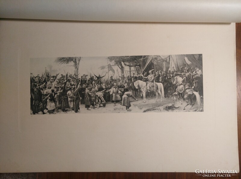 Munkácsy Mihály: A honfoglalás - fénynyomat - 28,5 x 9,5 cm.