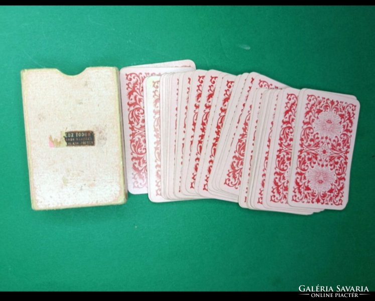 Kertész Tódor Műiparárúk Raktára Budapest Kristóf tér kínai kártya 37 lapos 1900-1910