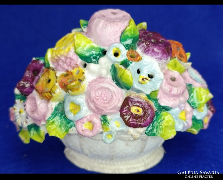 Antik porcelán feltehetőleg illatosító tartó virágcsokor vázában 19 sz