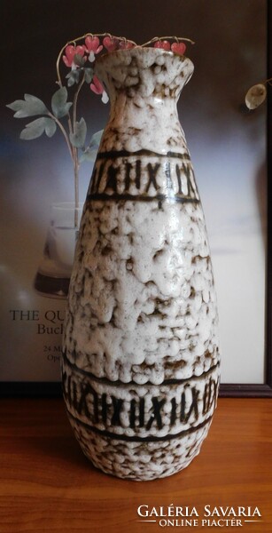 Hódmezővásárhelyi Majolika retro padlóváza 40.5 cm