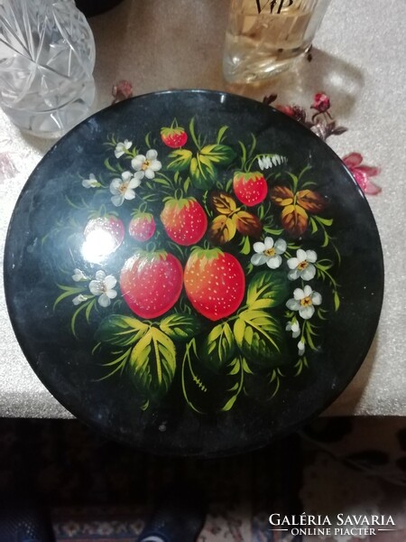 Retro Eper mintás lemez dobozka Hihetetlen aukciók és akciók folyamatosan !Vegye-Vigye