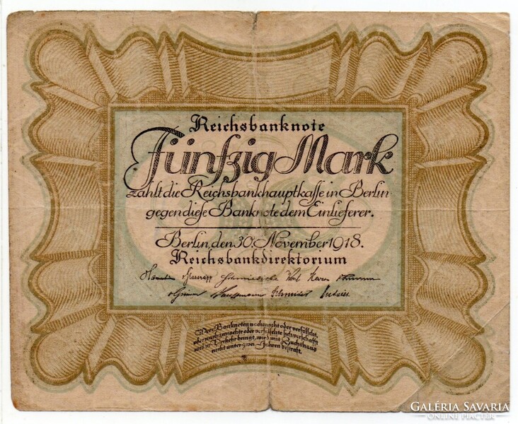Németország 50 német Márka, 1918, ritkább