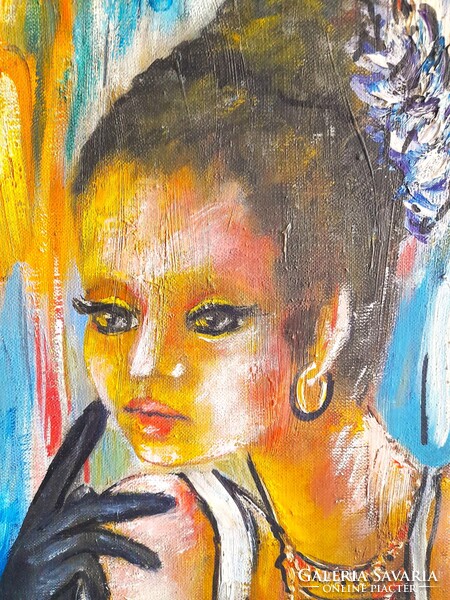 IngyenPosta Pribojszky Zsófia vagy Sophie Pribojszky festőművész Karnevál című festménye