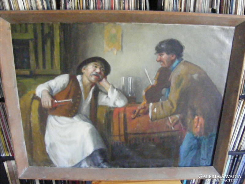 Horváth G. Andor   Mulatozás (olaj-vászo60x80cm LEÁRAZVA!!