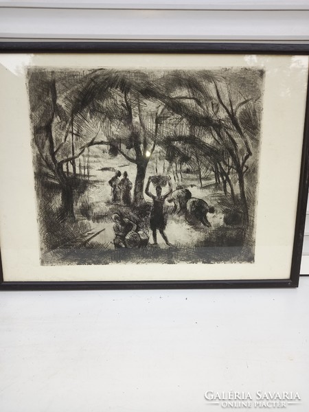 Szőnyi István   Betakarítás  rézkarc