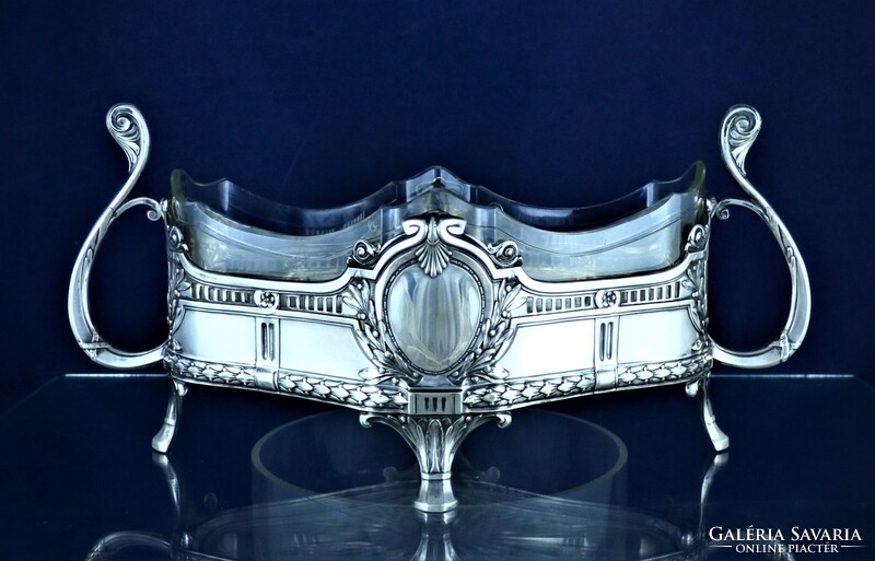 CSODÁLATOS, ANTIK EZÜST JARDENIERE, NÉMET, CA. 1890!!!