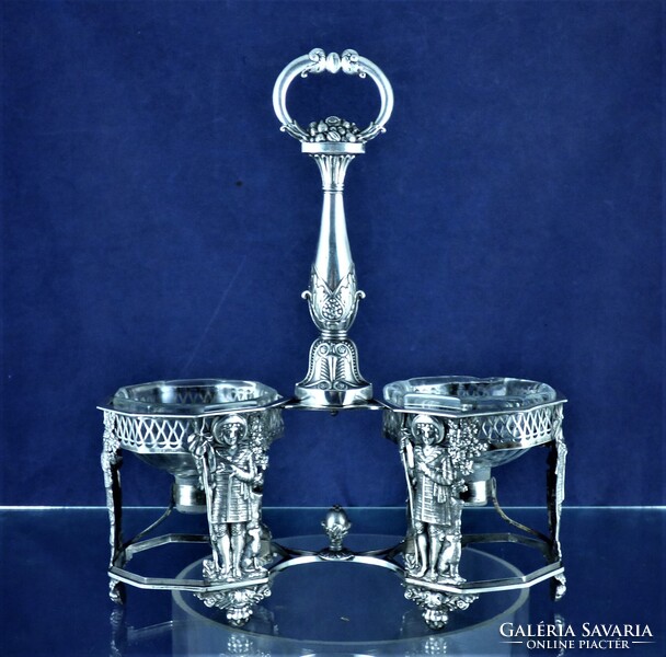 ÁLOMSZÉP, ANTIK EZÜST FŰSZERTARTÓ, FRANCIA, CA. 1840!!!