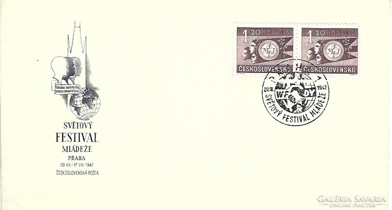 Elsőnapi bélyegek 1947 - Csehszlovák - 7 db