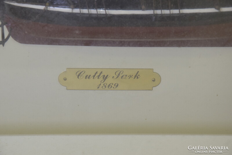 Tengerészeti dioráma - Cutty Sark 1869 3D hajómodell keretben